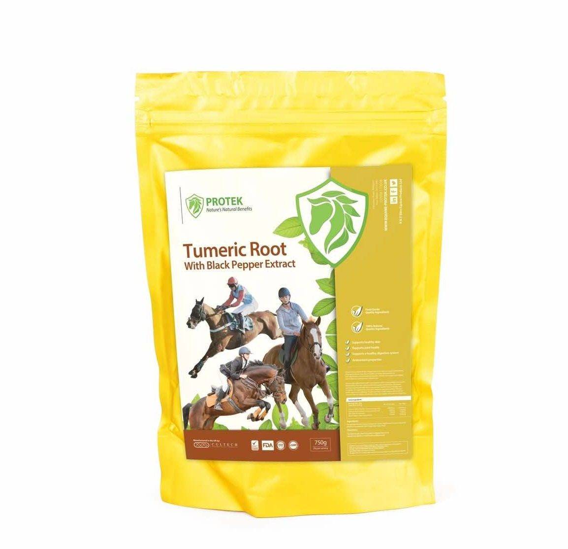 Protek Turmeric Root with Black Pepper supplement pouch